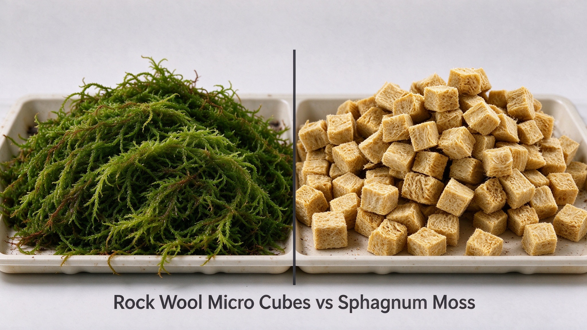 Sphagnum Moss vs Rock wool Micro Cubes: A Practical Comparison for Commercial Orchid and Aroid Growers